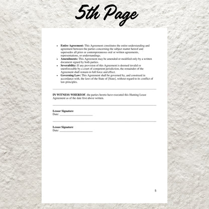 Hunting Lease Agreement Template Editable Hunting Land Lease Agreement Printable Hunting Contract for Hunters and Land Owners Hunting Lease