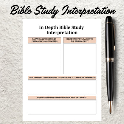 In Depth Bible Study Bundle Printable Bible Study Worksheet Bible Study Journal Devotional Journal Prayer Journal Topical Bible Study Tools