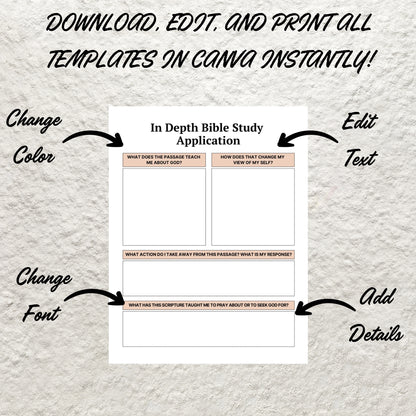 In Depth Bible Study Bundle Printable Bible Study Worksheet Bible Study Journal Devotional Journal Prayer Journal Topical Bible Study Tools