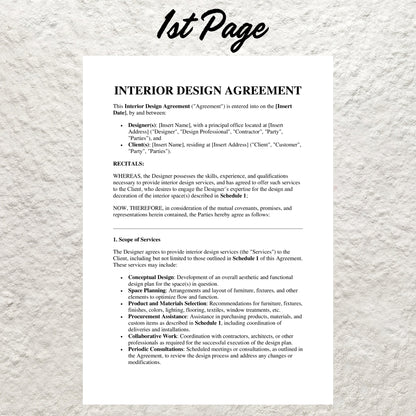 Interior Designer Project Template Editable Interior Design Proposal Agreement Printable Interior Design Client Intake Form for Designers