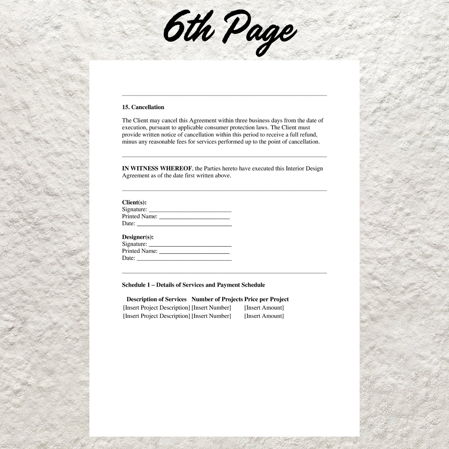 Interior Designer Project Template Editable Interior Design Proposal Agreement Printable Interior Design Client Intake Form for Designers