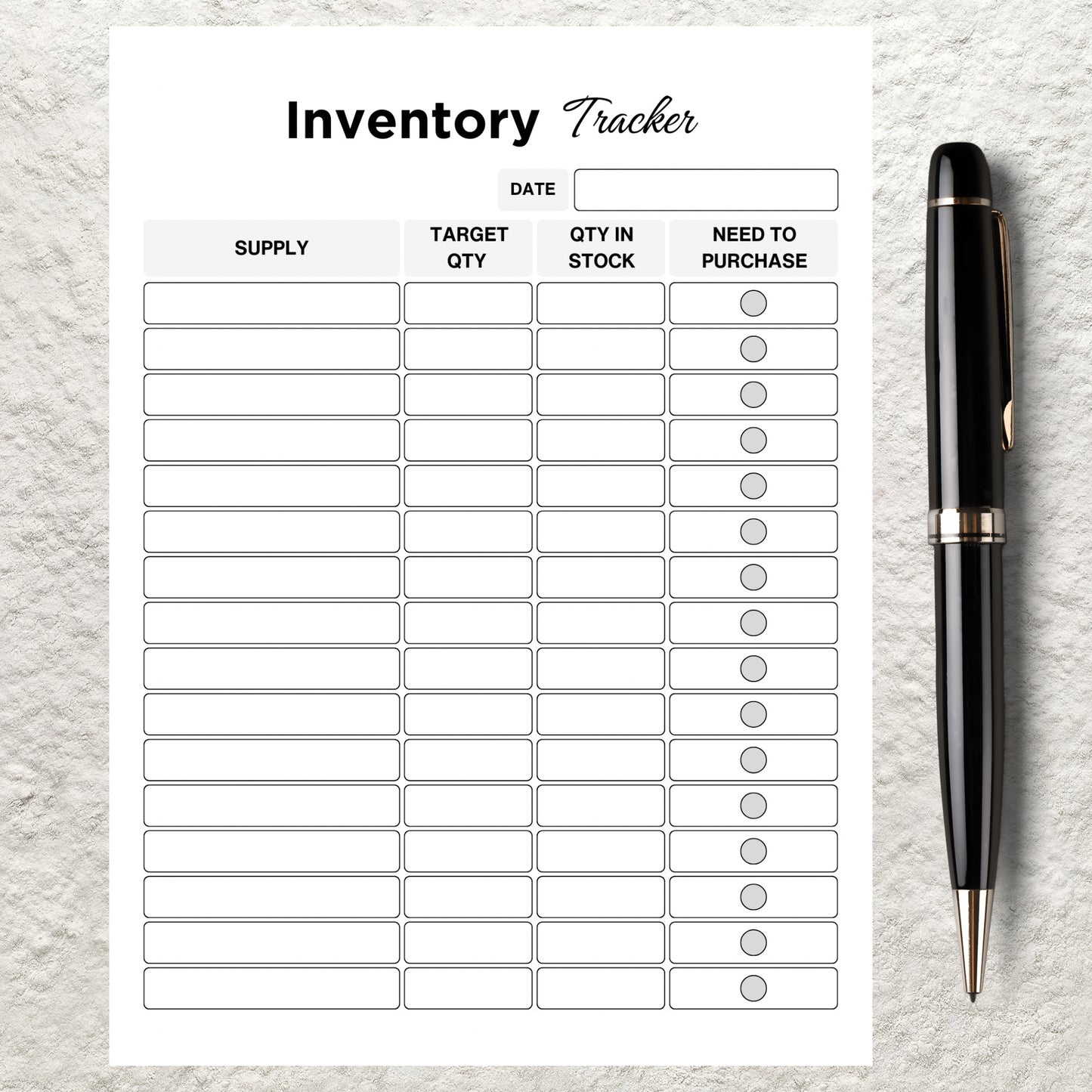 Inventory Tracker Template Printable Reseller Inventory Log Sheet Product Inventory Management Small Business Inventory Organizer Tracker