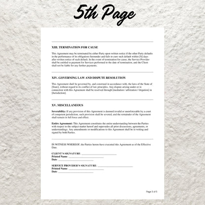 Lawn Care Contract Template Editable Lawn Care Service Agreement Contract Printable Mow Contract  Landscaping Maintenance Agreement Form