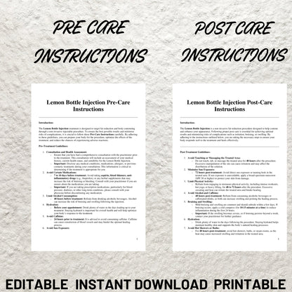 Lemon Fat Dissolving Treatment Forms Bundle Editable Lemon Bottle Consent Form Printable Lemon Bottle Intake Form Client Consultation Form