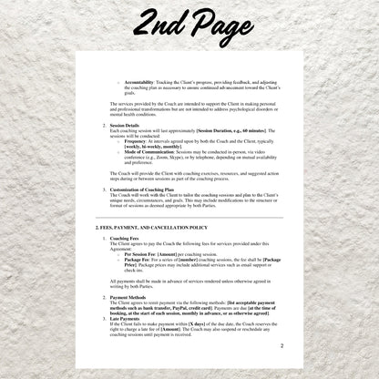 Life Coaching Contract Template Editable Life coach Agreement Printable Life Coaching Client Intake Form Life Coach Client Agreement Form