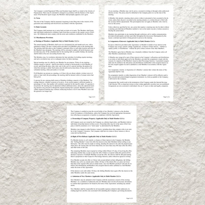 LLC Operating Agreement Form Template Editable Single/ Multi Member LLC Operating Agreement Printable Single Member LLC Operating Agreement