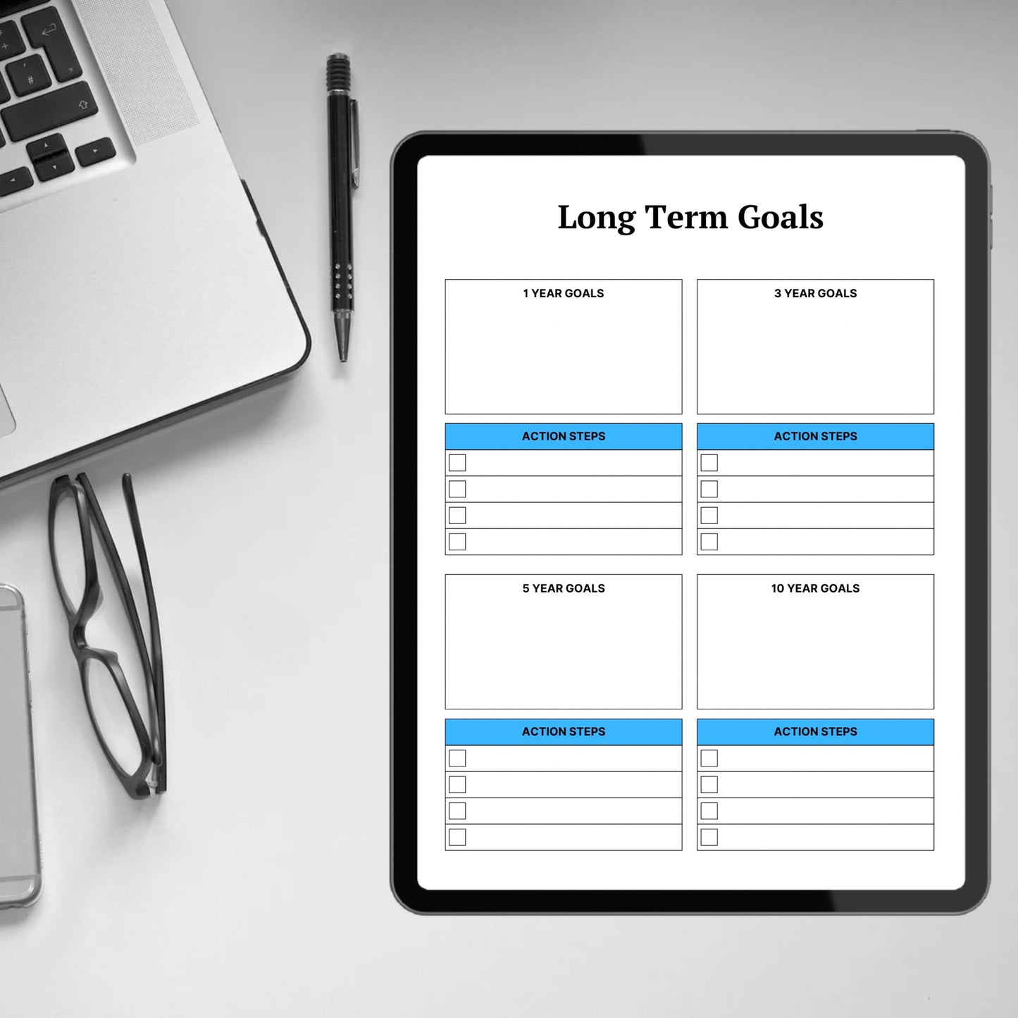 Long Term Goal Planner Template Printable Goal Setting Productivity Planner Annual Life Goal Yearly Editable Vision Planner Goal Tracker