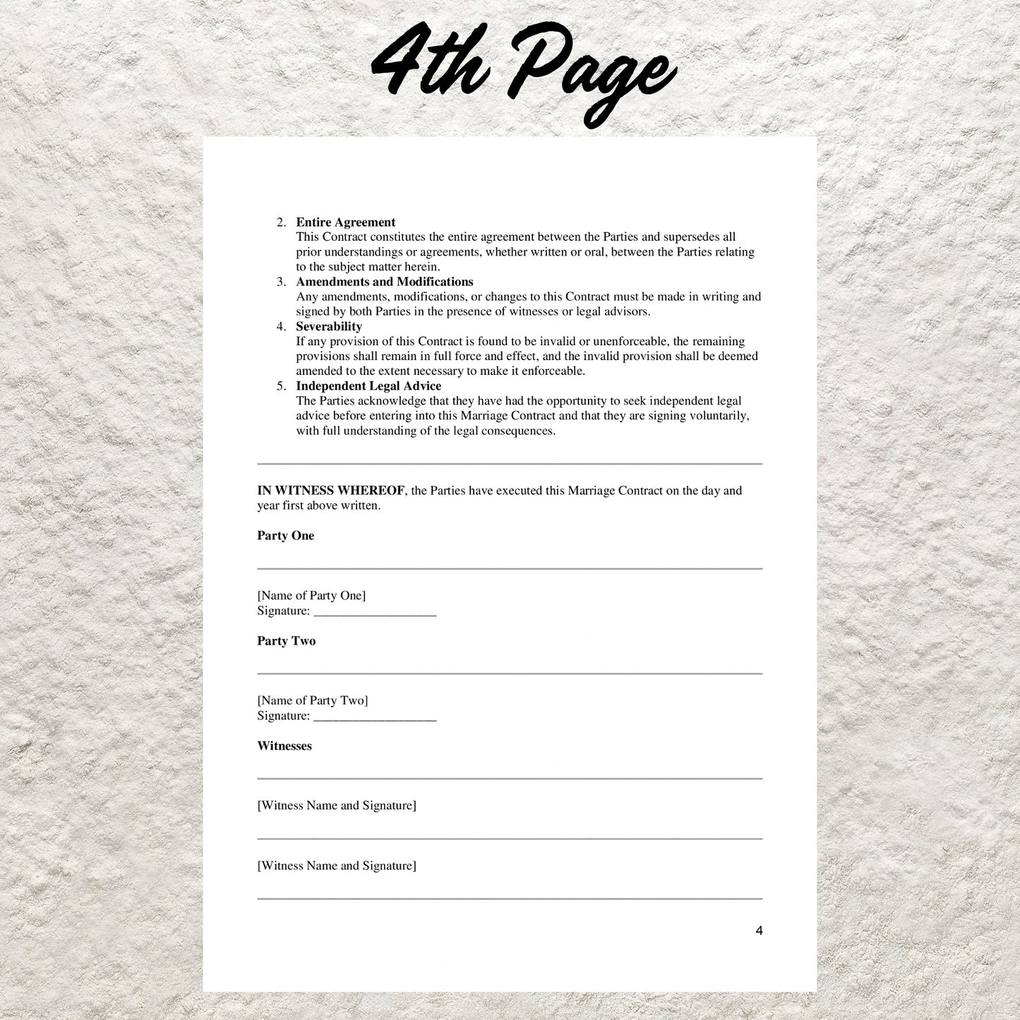 Marriage Contract Template Editable Marriage Agreement Printable Relationship Contract for Couples Wedding Contract Agreement Couple Form