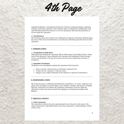 Massage Therapist Independent Contractor Agreement Template Editable Massage Therapist Contract Printable Spa Contract Massage Therapy Forms