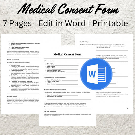 Medical Consent Form Template Editable Child Medical Consent Printable In Case of Emergency Grandparent Medical Consent New Patient Form