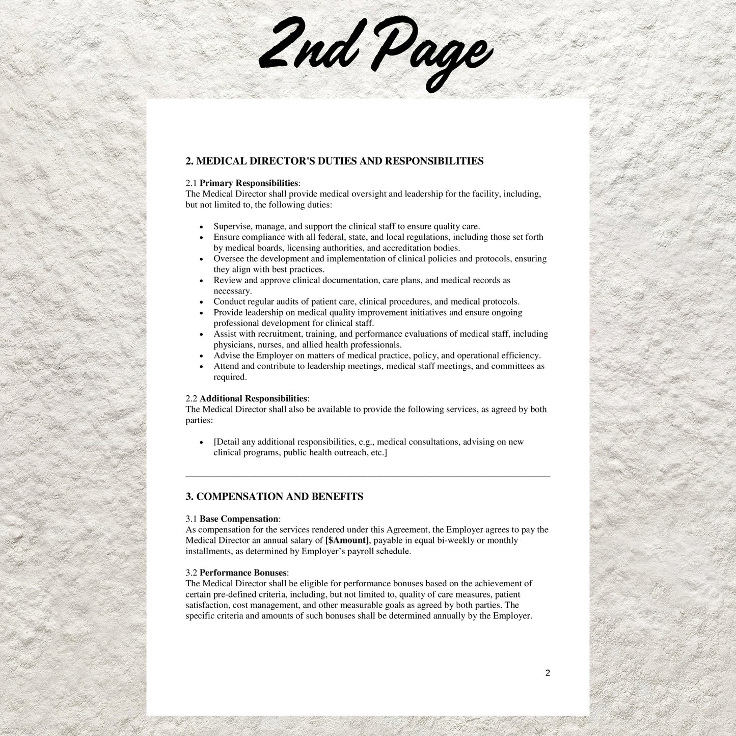 Medical Director Contract Template Editable Medical Spa Medical Director Agreement Printable Medical Director Contract Med Spa Business Form