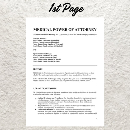 Medical Power of Attorney Form Template Editable Health Care Power of Attorney Form Printable Medical Power of Attorney Attorney Forms