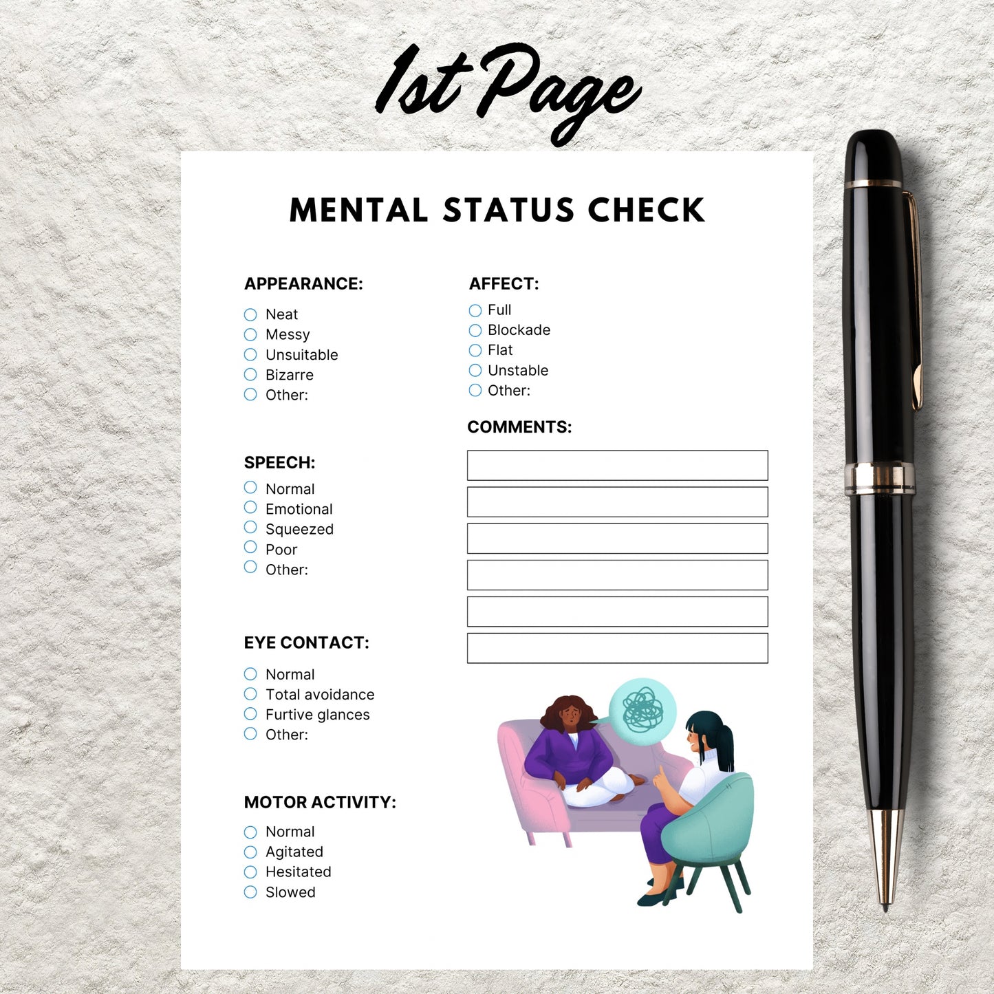 Mental Status Exam Cheat Sheet Template MSE Checklist Cheat Sheet Mental Health Form Psychological Evaluation Testing Mental Assessment PDF