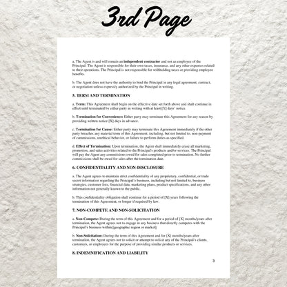 Commission Agreement Template Editable Commission Sales Agreement Printable Sales Employee Agreement Employee Contract Bonus Contract Form