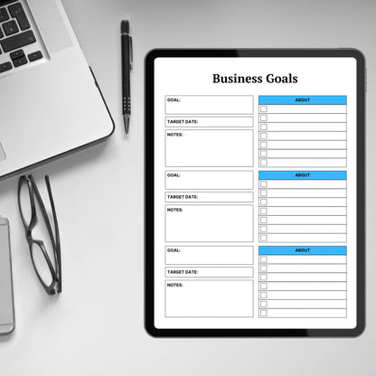 Monthly Business Goals Template Printable Business Goals Planner Direct Sales Goals Goal Worksheet Home Online Small Business Goal Planning