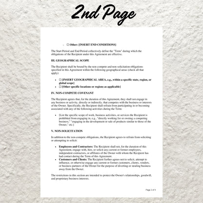 Non Compete Agreement Template Editable Non Solicit Agreement Form Simple Standard Employee Non Compete Contract Template Business Form