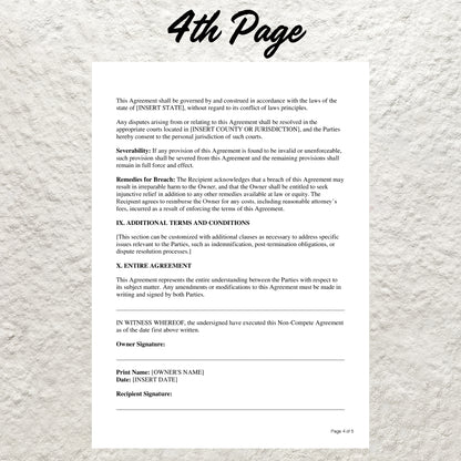 Non Compete Agreement Template Editable Non Solicit Agreement Form Simple Standard Employee Non Compete Contract Template Business Form