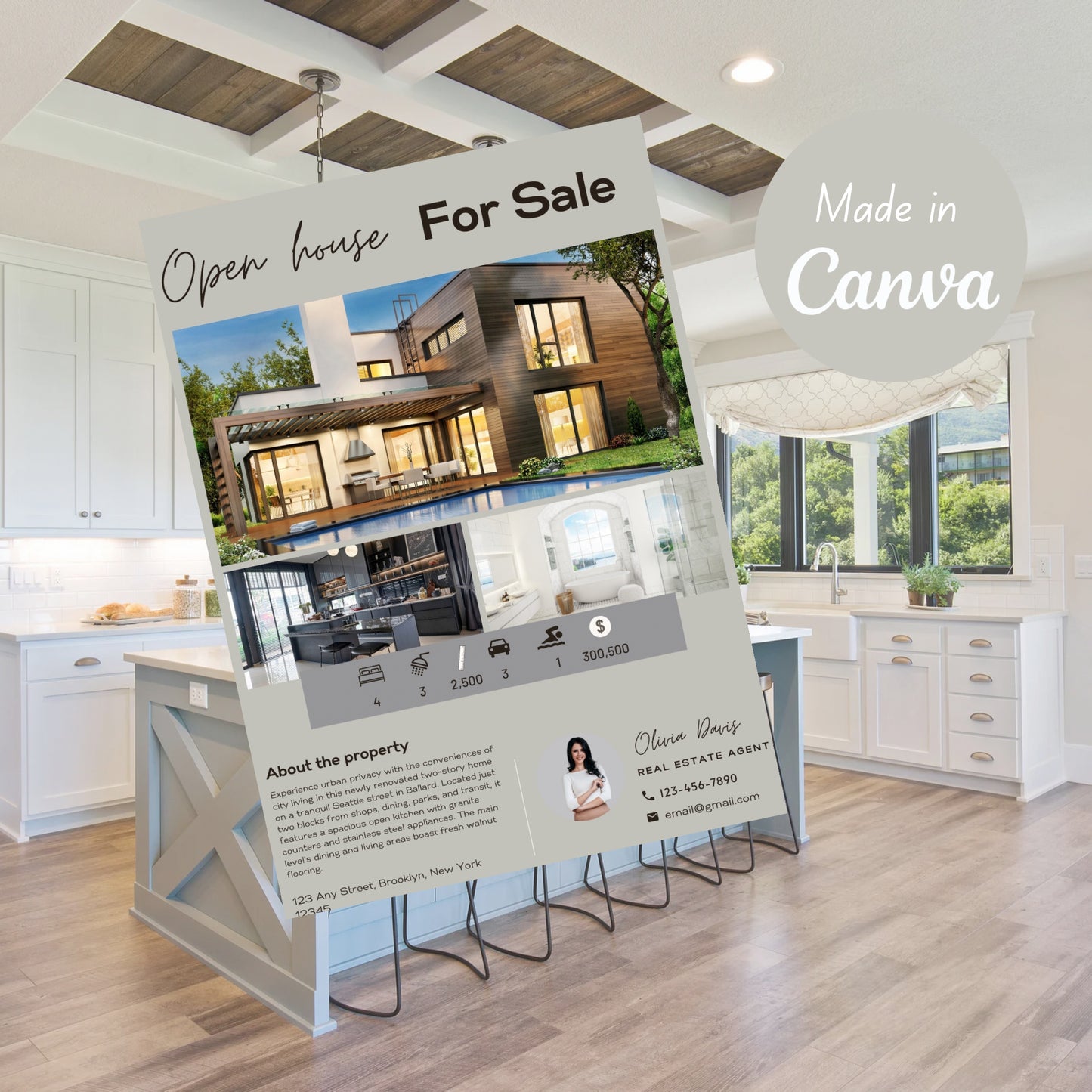 Open House Flyer Template Real Open House Flyer Real Estate Marketing Real Estate Flyer Canva Template Editable  Printable Realtor Flyer