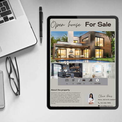 Open House Flyer Template Real Open House Flyer Real Estate Marketing Real Estate Flyer Canva Template Editable  Printable Realtor Flyer