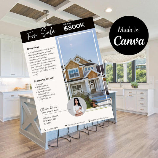 Open House Flyer Template Real Open House Flyer Real Estate Marketing Real Estate Flyer Canva Template Editable  Printable Realtor Flyer