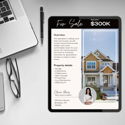 Open House Flyer Template Real Open House Flyer Real Estate Marketing Real Estate Flyer Canva Template Editable  Printable Realtor Flyer