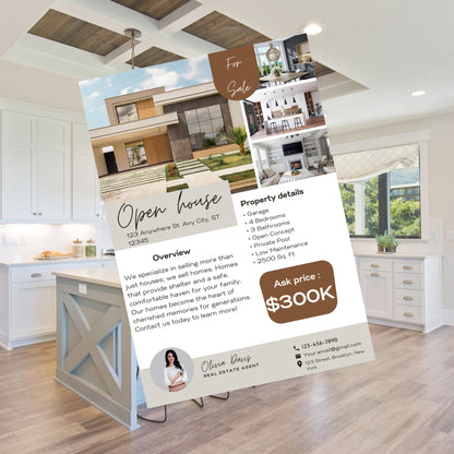 Open House Flyer Template Real Open House Flyer Real Estate Marketing Real Estate Flyer Canva Template Editable  Printable Realtor Flyer