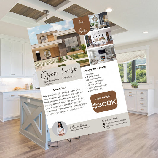 Open House Flyer Template Real Open House Flyer Real Estate Marketing Real Estate Flyer Canva Template Editable  Printable Realtor Flyer