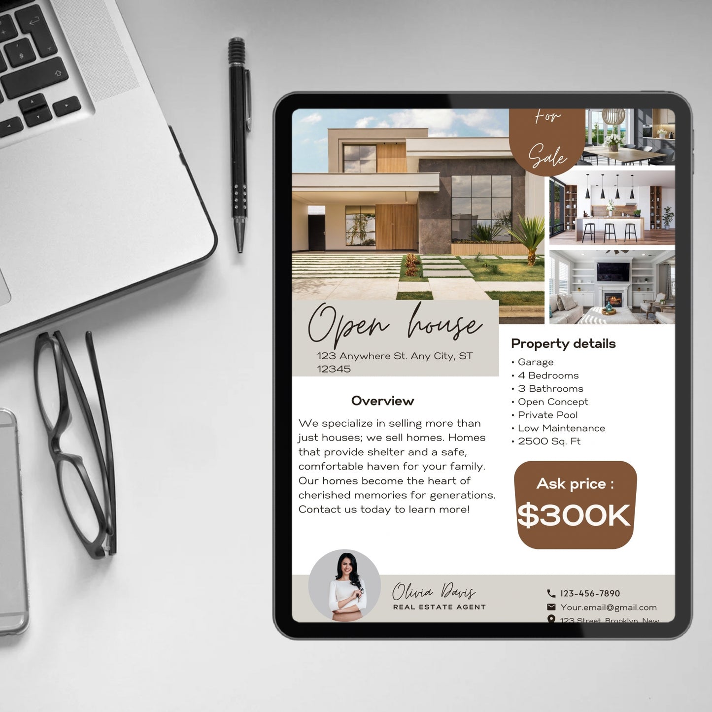 Open House Flyer Template Real Open House Flyer Real Estate Marketing Real Estate Flyer Canva Template Editable  Printable Realtor Flyer