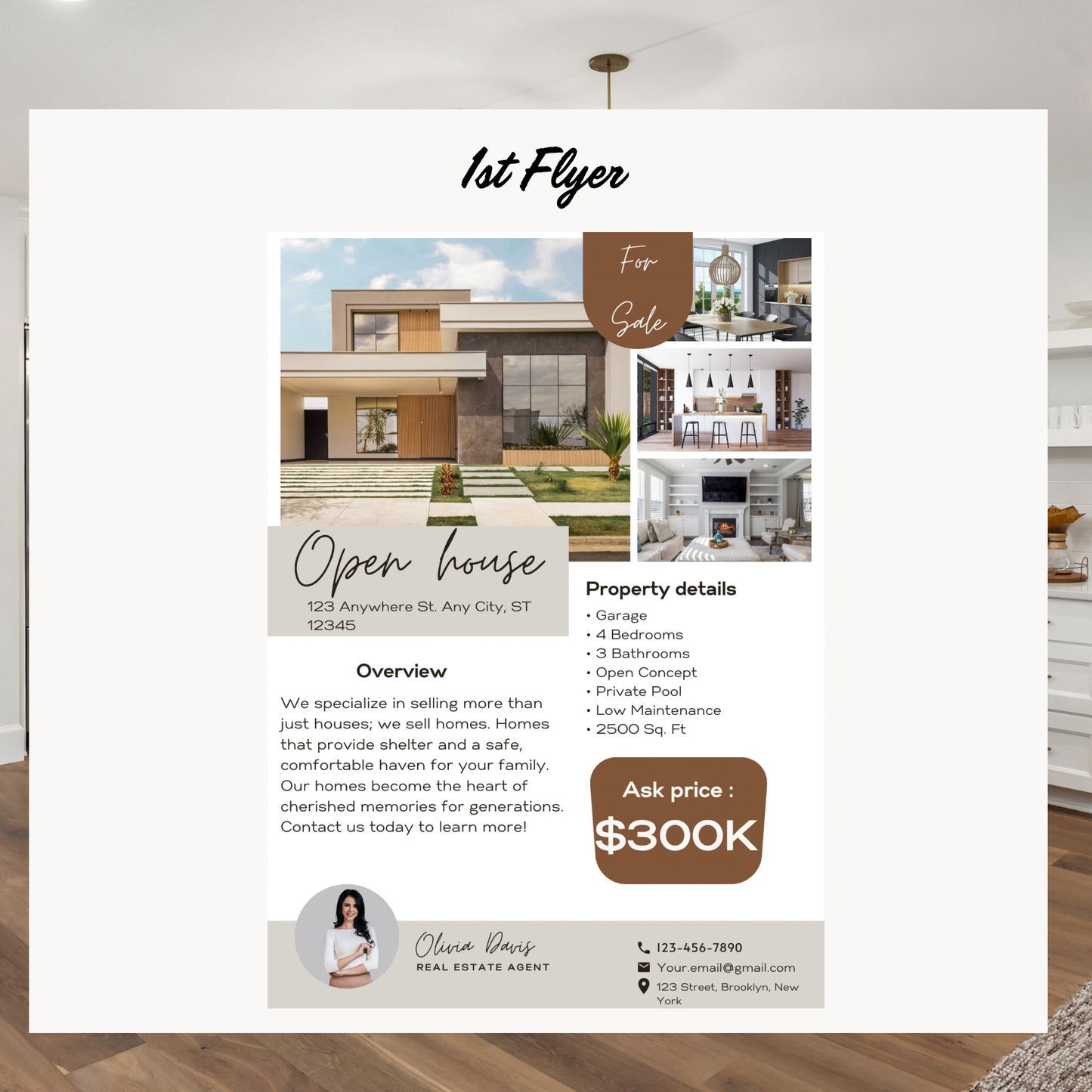 Open House Real Estate Flyer Bundle Canva Template Real Estate Marketing Real Estate Open House Flyer Template Real Estate Flyer Printable