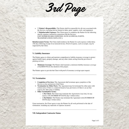 Painting Service Contract Template Editable Interior Home Painting Agreement Printable Exterior Home Painting Agreement Paint Service Form