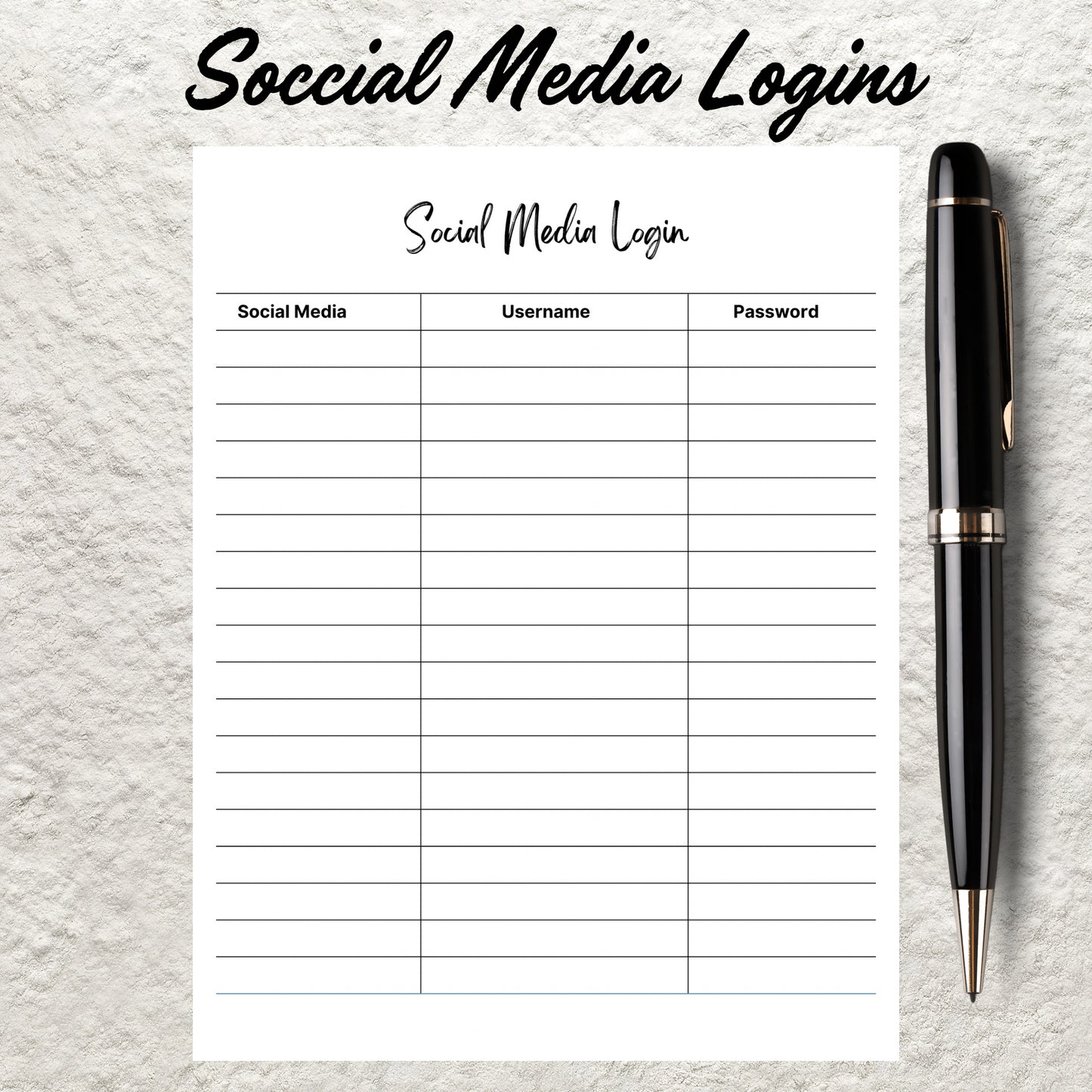 Password Tracker Bundle Template Printable Password Tracker Log Organizer Password Keeper Sheet Fillable Password Journal Instant Download