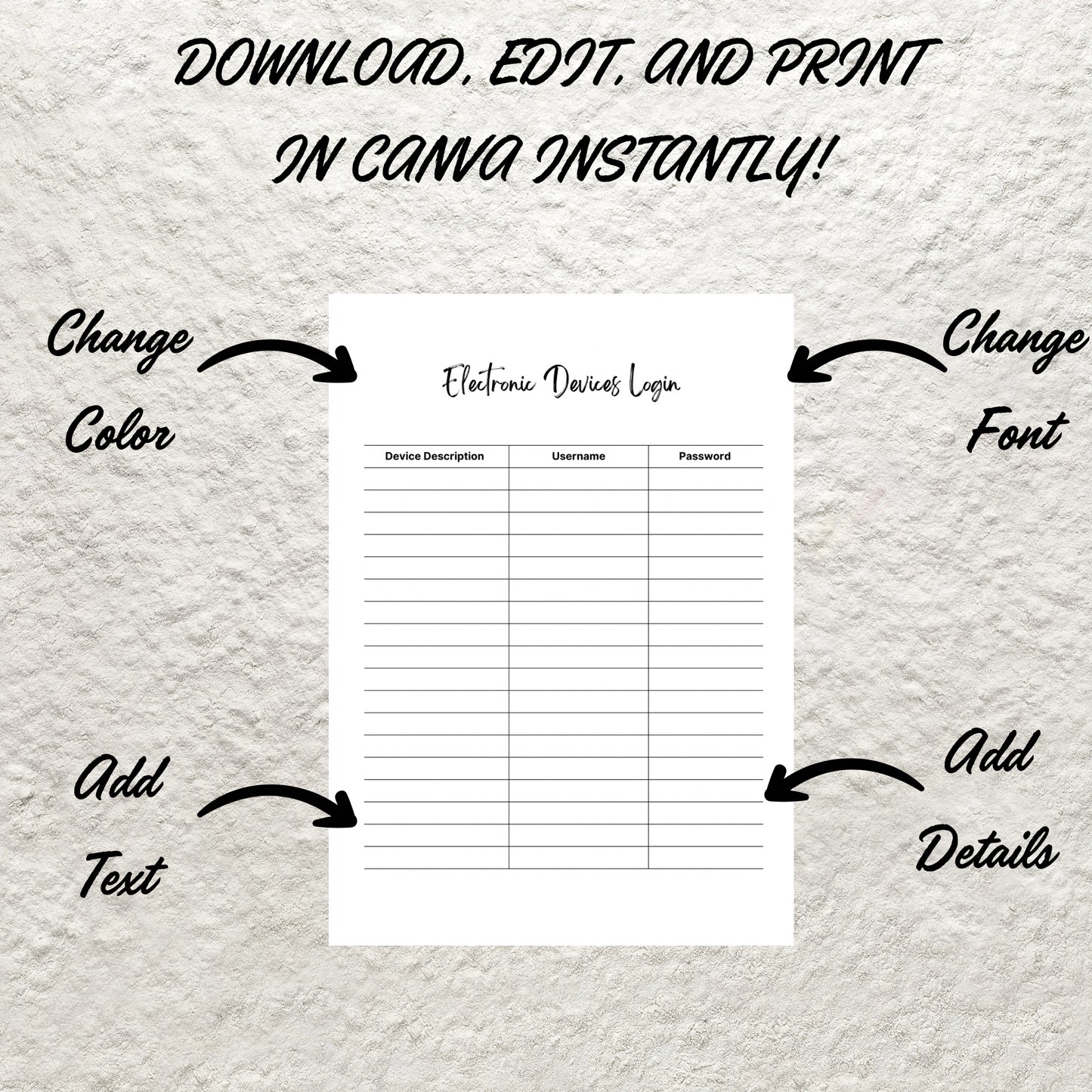 Password Tracker Bundle Template Printable Password Tracker Log Organizer Password Keeper Sheet Fillable Password Journal Instant Download