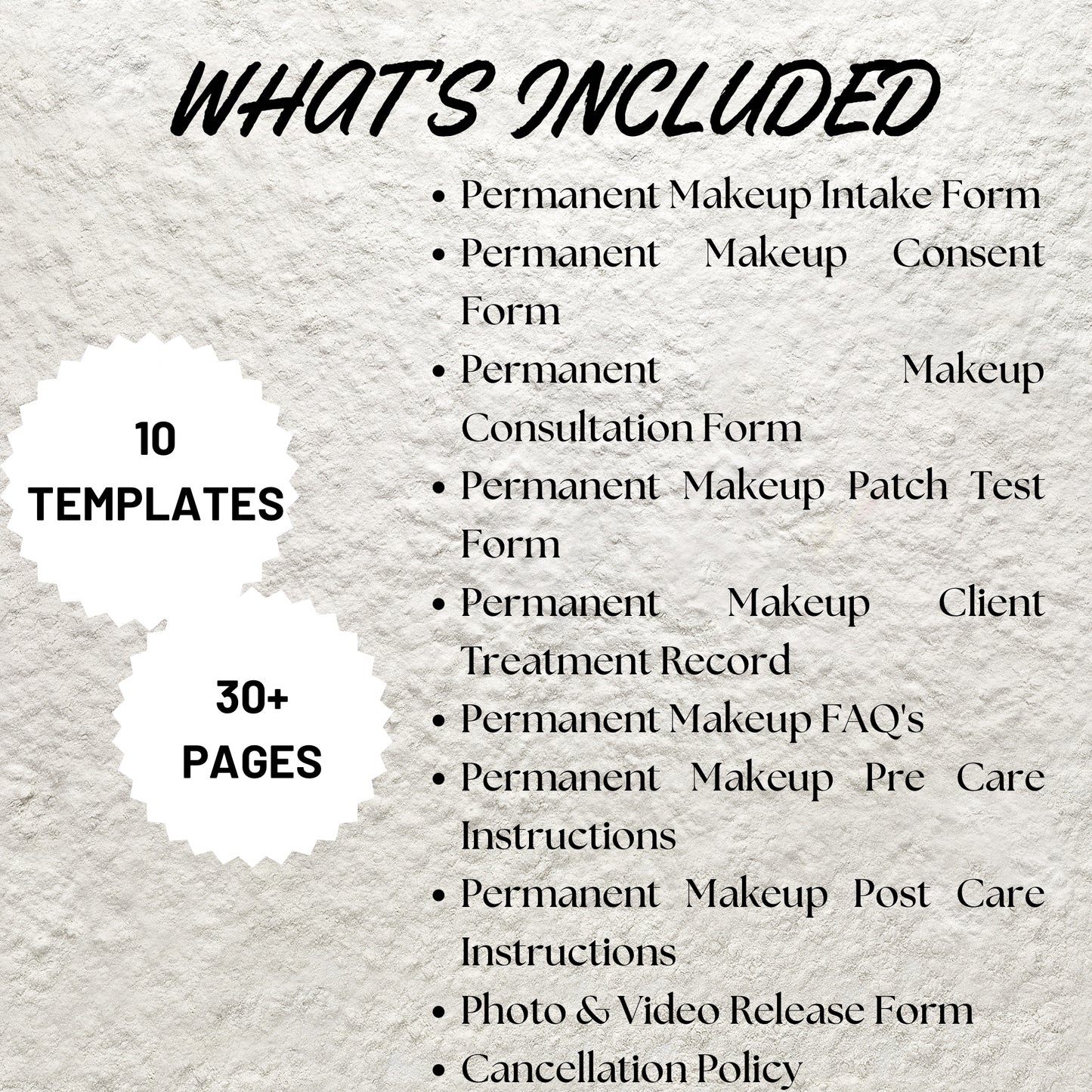 Permanent Makeup Forms Bundle Editable PMU Consent Form Printable PMU Client Intake Form PMU Aftercare Esthetician Beauty Salon Forms