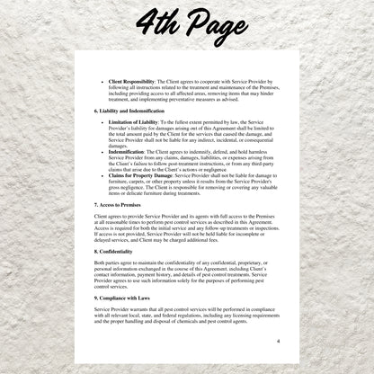 Pest Control Service Agreement Template Editable Pest Control Contract Printable Pest Control Business Forms Pest Control Proposal Contract