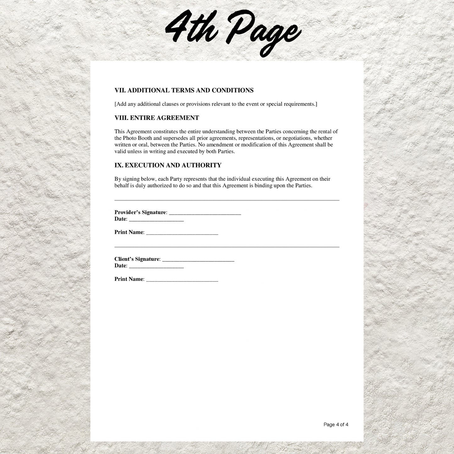 Photo Booth Contract Template Editable Photo Booth Rental Agreement Form Printable Event Photo Booth Lease Agreement Contract Template Form