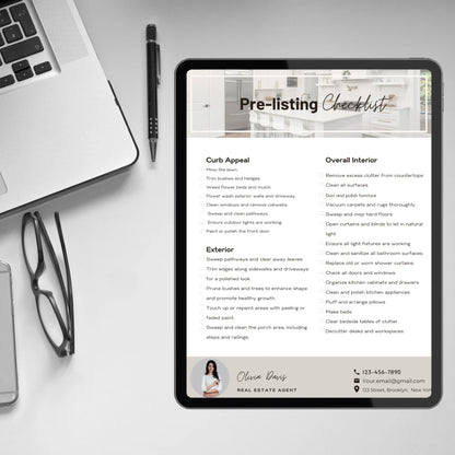 Pre-Listing Checklist Real Estate Pre Listing Canva Template Home Selling Seller Listing Checklist Printable Real Estate Realtor Templates