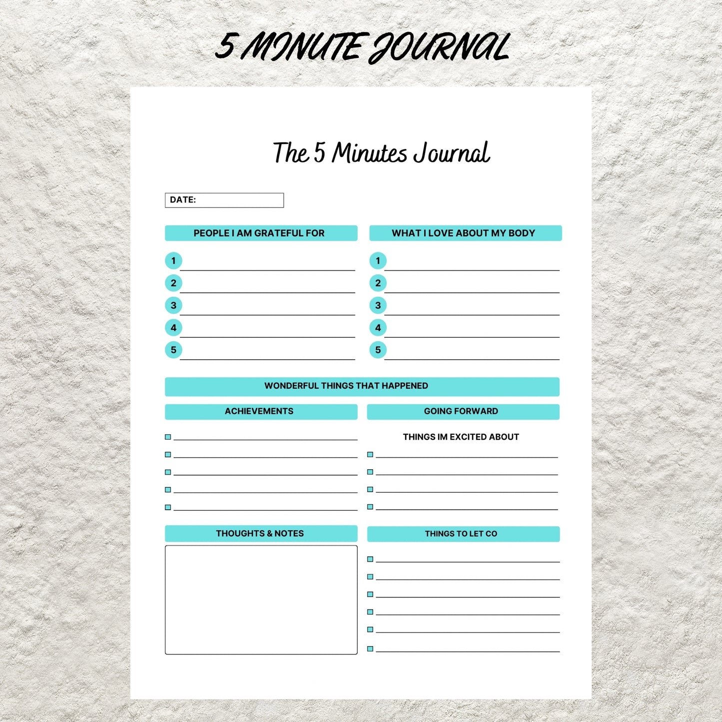 Printable Gratitude Journal Template Daily Weekly Monthly Gratitude Journal Mindfulness Log Self Care Wellness Tracker Digital Journal