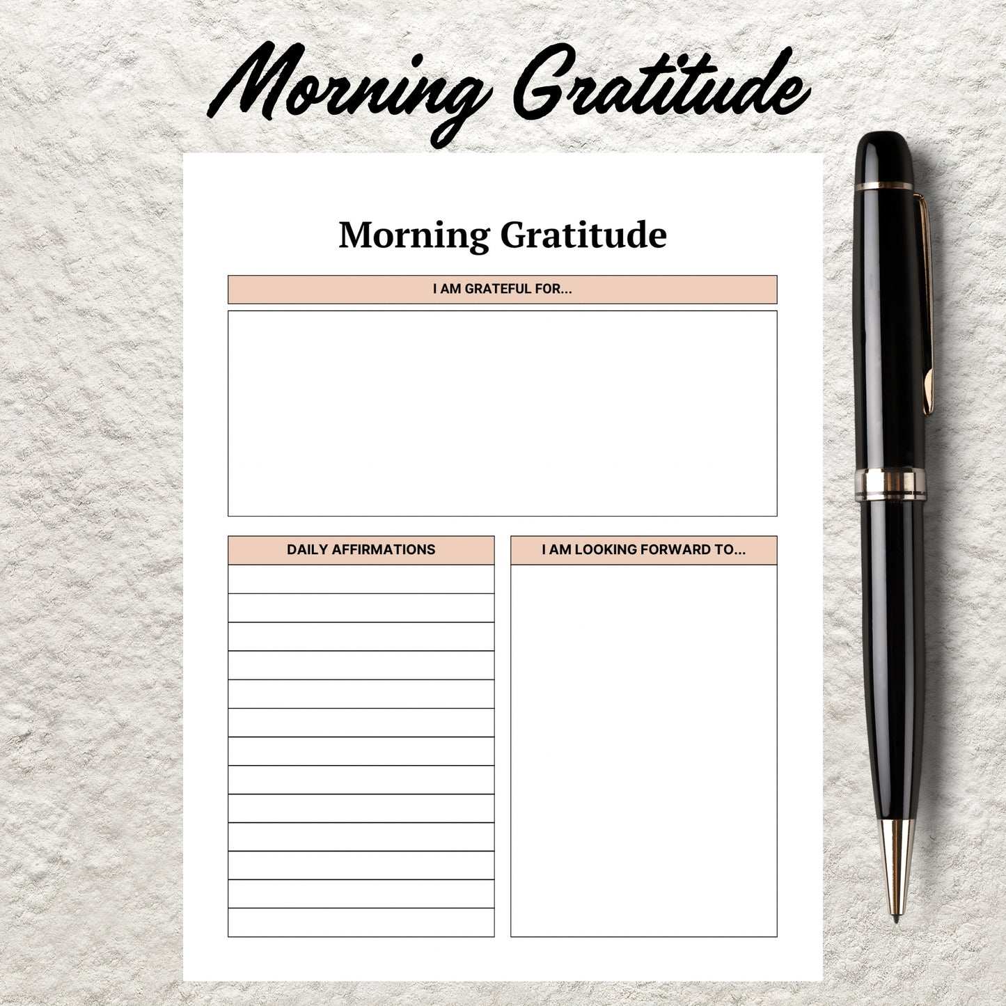 Printable Gratitude Journal Template Daily Weekly Monthly Gratitude Journal Mindfulness Log Self Care Wellness Tracker Digital Journal