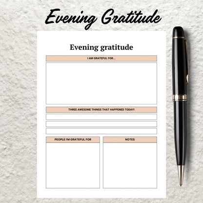 Printable Gratitude Journal Template Daily Weekly Monthly Gratitude Journal Mindfulness Log Self Care Wellness Tracker Digital Journal