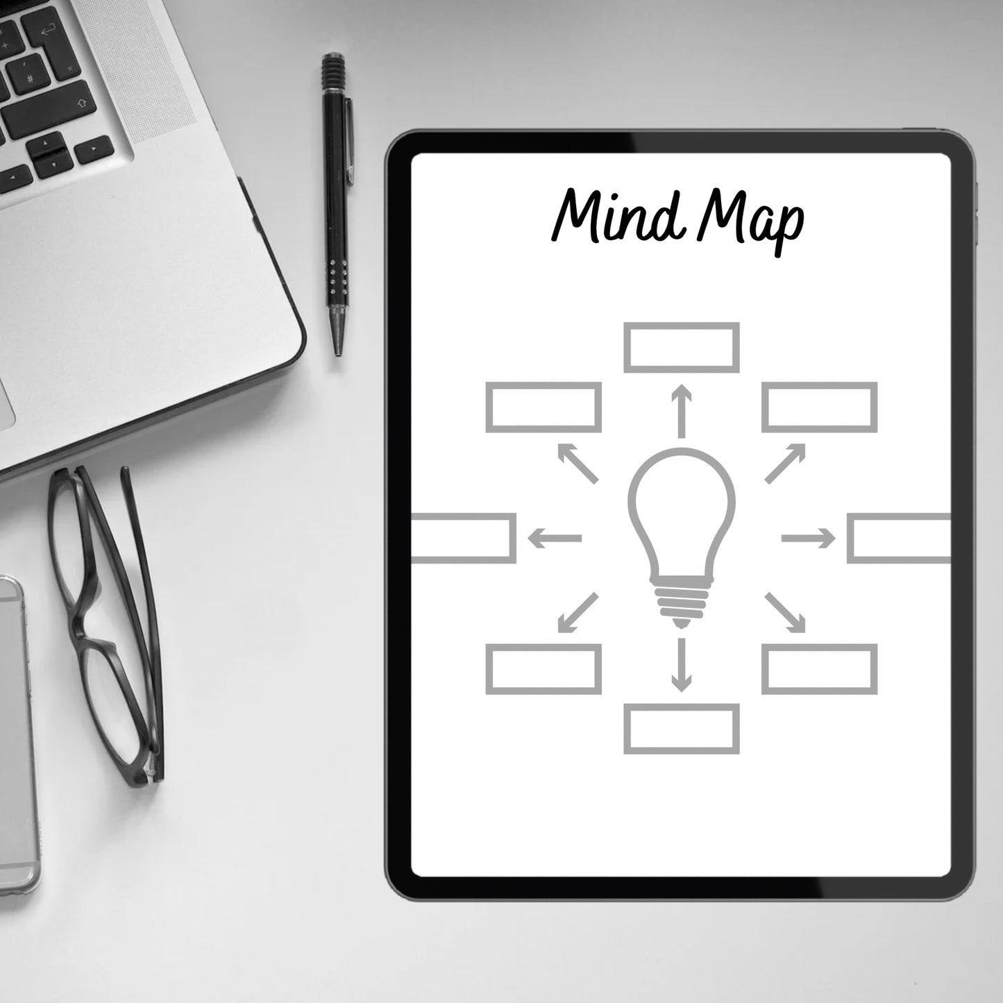 Printable Mind Map Planner Mind Map Template Study Guide Notes Brain Dump Brainstorming Action Plan Idea Map Concept Note Taking Diagram