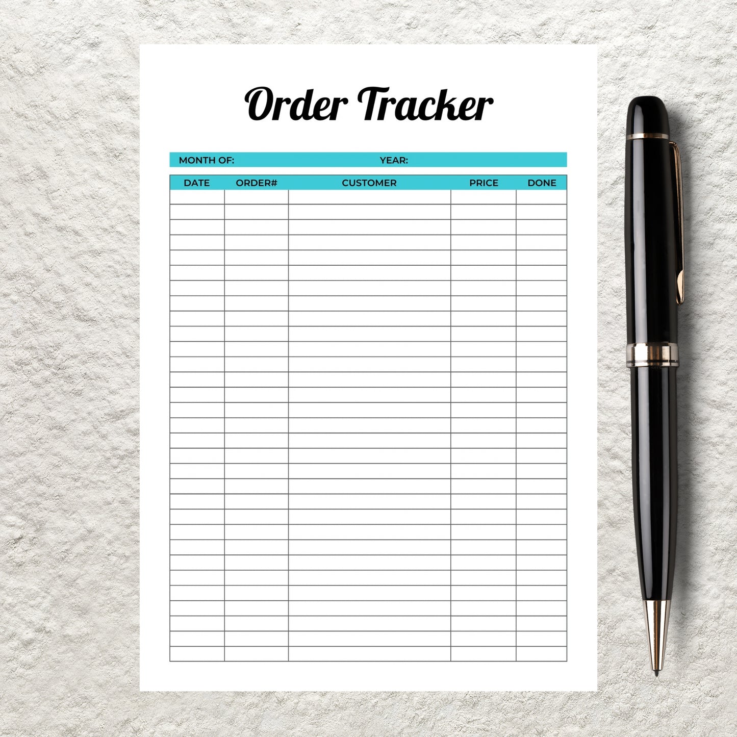 Printable Order Tracker Form Template Small Business Order Log Order Form Instant Digital  Download Order Purchase Sheet