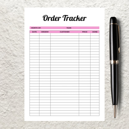 Printable Order Tracker Form Template Small Business Order Log Order Form Instant Digital  Download Order Purchase Sheet