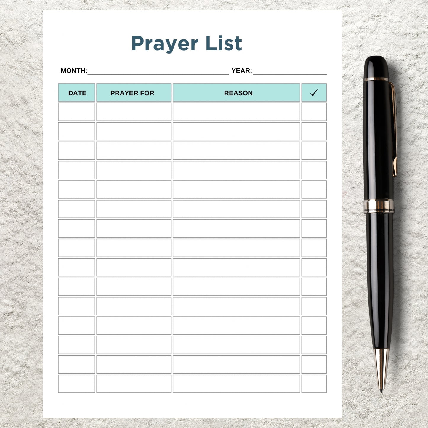 Printable Prayer List Template Editable Fillable Prayer List Faith Planner Bible Journal Daily Devotional Practice Religious Prayer Tracker