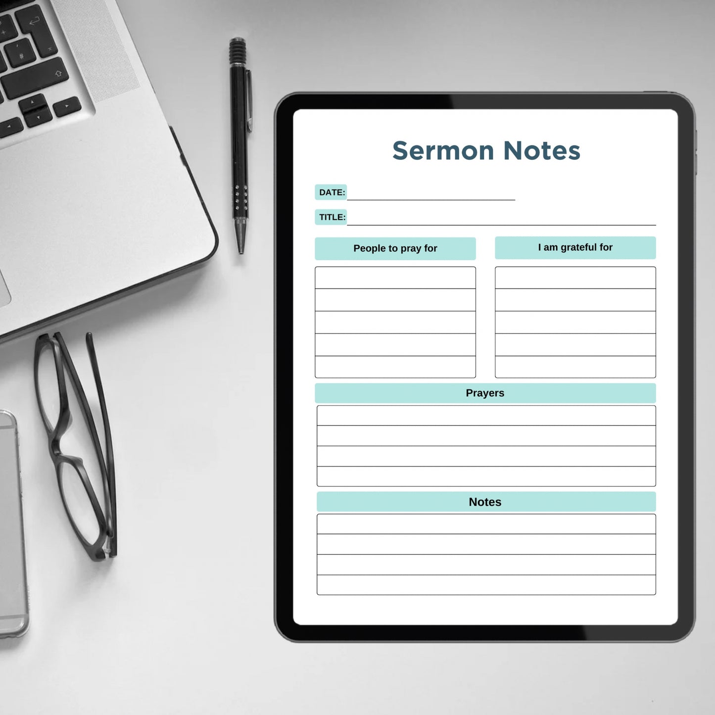 Printable Sermon Notes Template Editable Sermon Summary Notes Sermon Journal Notebook Church Devotional Service Notes Faith Planner