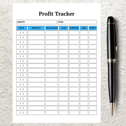 Profit Tacker Template Printable Business Profit Tracker Annual Profit Tracker Sales Profit Record Log Small Business Profit Calculator Plan