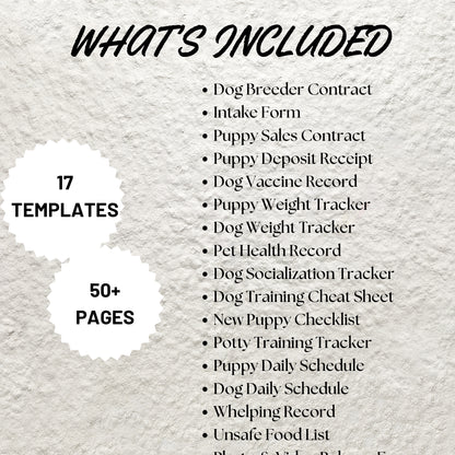 Puppy Breeder Starter Kit Dog Breeder Forms Bundle Editable Dog Breeder Service Agreement Contract Printable Pet Sale Contract Pet Adoption