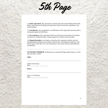 Puppy Sales Contract Template Editable Puppy Deposit Contract Printable Puppy Sales Agreement Puppy Sale Contract Dog Breeder Business Forms