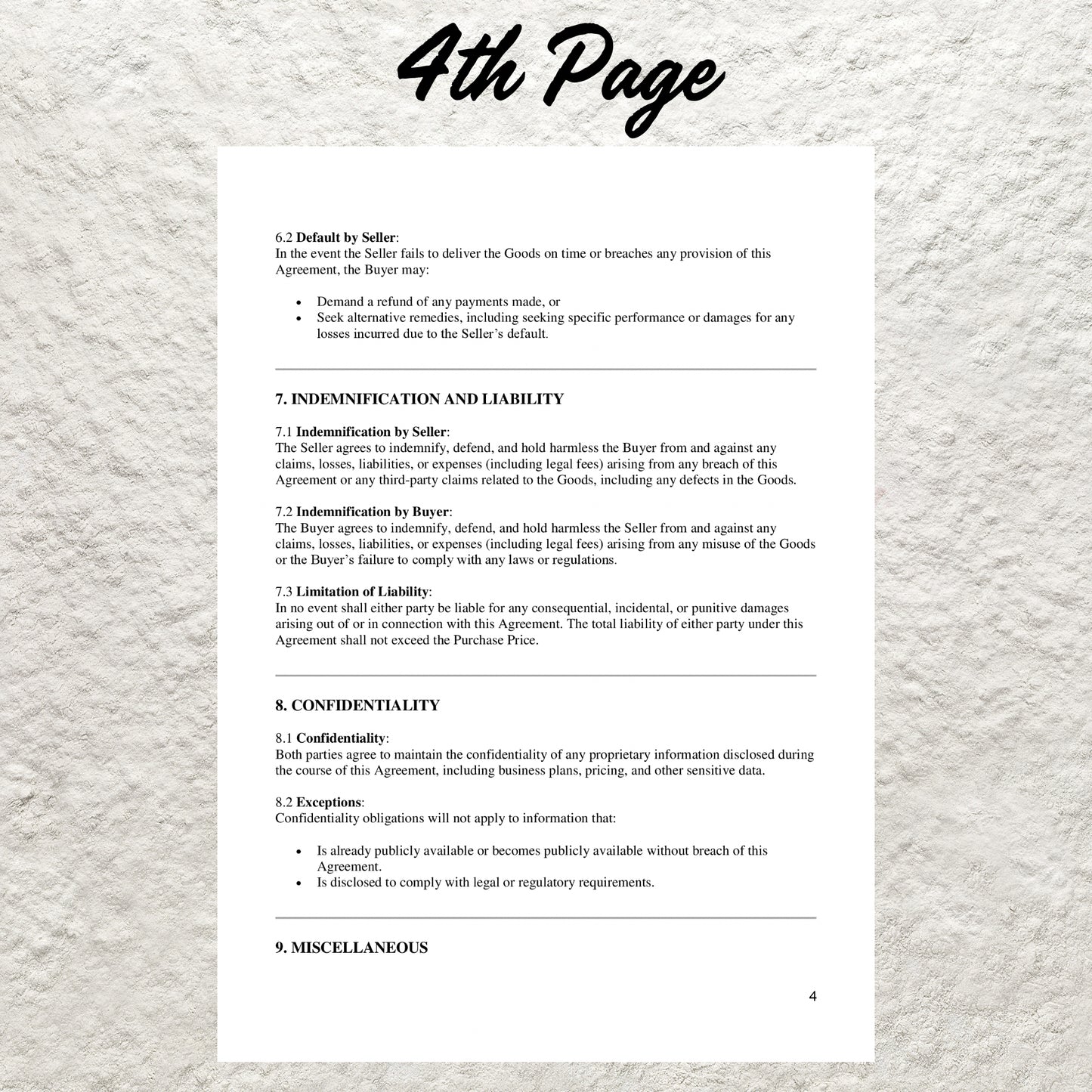 Purchase Agreement Template Editable Purchase and Sale Contract Printable Contract of Sales Purchase Contract for Business Property Purchase