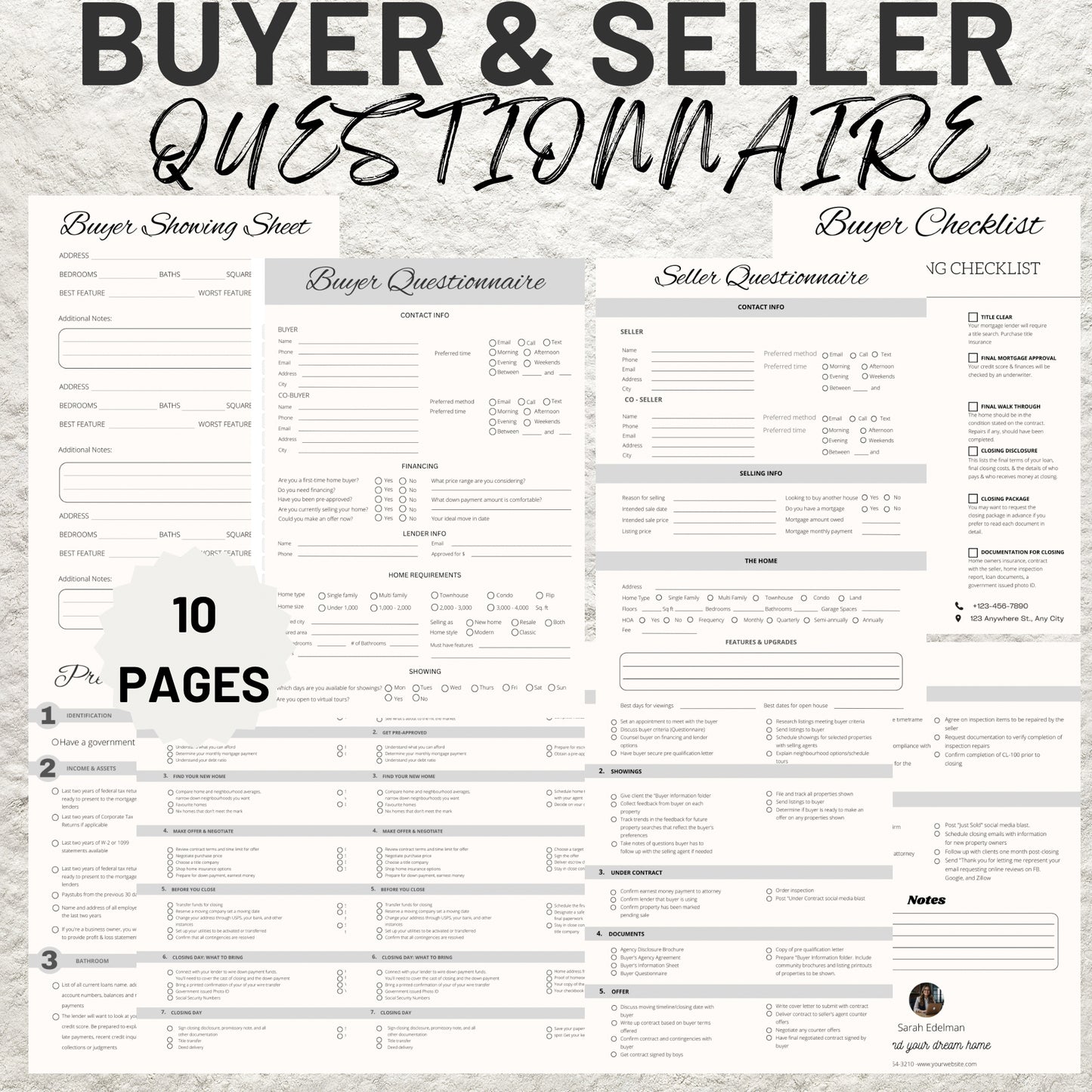 Real Estate Buyer & Seller Questionnaire Template Real Estate Client Intake Form Questions Real Estate Marketing Buyer and Seller Checklist