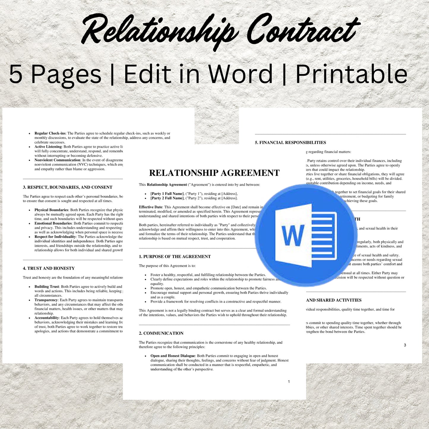 Relationship Contract Template Editable Couples Relationship Contract Printable Funny Couple Contract Relationship Rules Love Contract Form